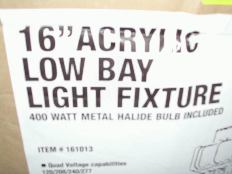 lot 1781 image: 16 Acrylic Low Bay Light Fixture Industrial Cracked Plexi Glass Shroud