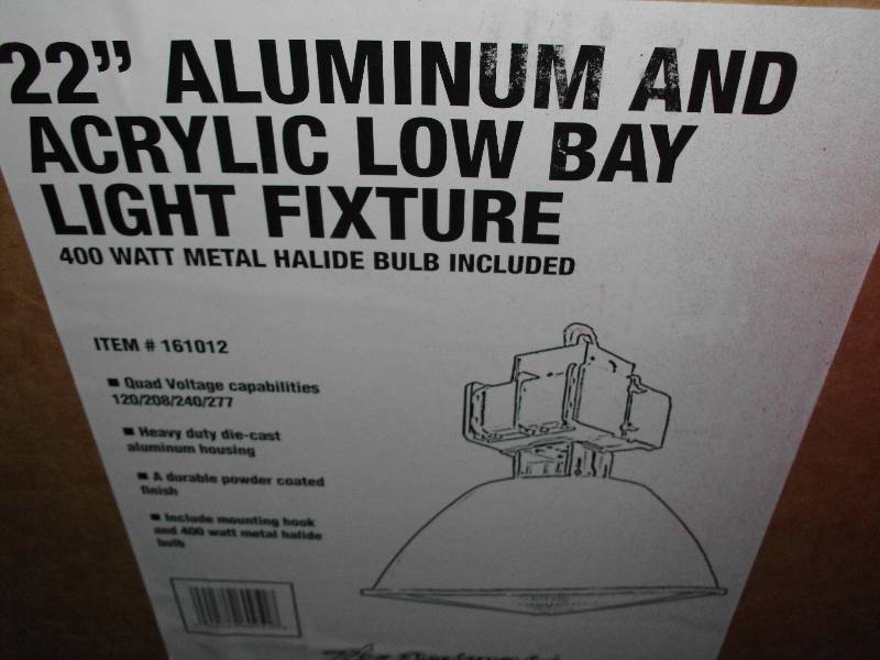 lot 1782 image: 22 Aluminum And Acrylic Low Bay Light Fixture