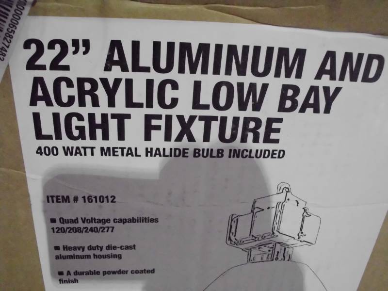 lot 1783 image: 22 Aluminum And Acrylic Low Bay Light Fixture