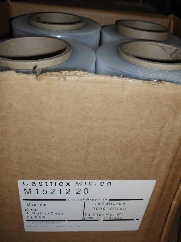 lot 1796 image: Pallet of Shrink Wrap 2000 per Roll 12 w x 4 per Box
