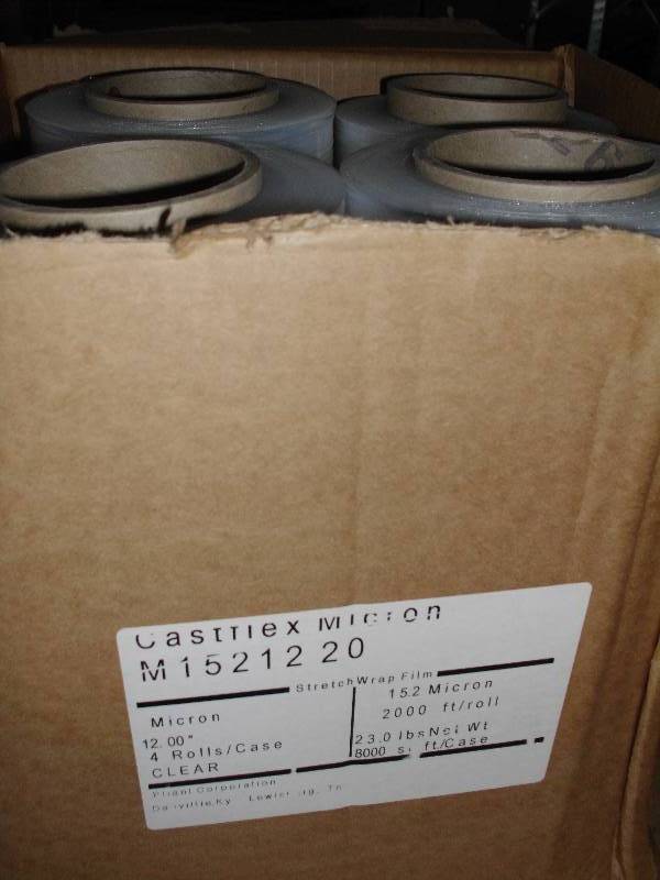 lot 1798 image: Pallet of Shrink Wrap 2000 per Roll 12 w x 4 per Box
