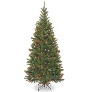 lot 3105 image: National Tree Company Pre-lit Artificial Christmas Tree  Includes Pre-Strung Multi-Color Lights and Stand  Aspen Spruce - 6 ft