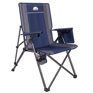 lot 3125 image: Coastrail Outdoor Reclining Camping Chairs Adjustable 3 Position Foldable Heavy Duty Steel 300 LBS Capacity for Adults Lounge with Cup Holder & Storage Folding Lawn Chair Patio Outdoor