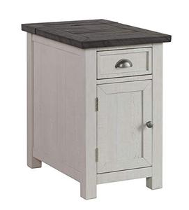lot 3130 image: Martin Svensson Home Montery, Chairside Table, White with Grey Top