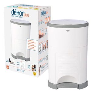 lot 4051 image: Dekor Plus Hands-Free Diaper Pail, White