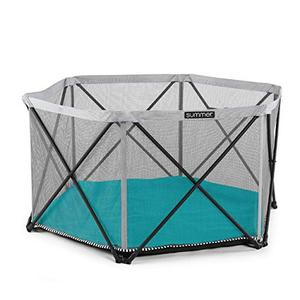 lot 4062 image: Summer Pop N Play SE Hex Playard, Aqua �� Lightweight Play Pen for Indoor and Outdoor