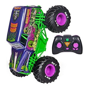 lot 4078 image: Monster Jam, Official Grave Digger Freestyle Force, Remote Control Car, Monster Truck Toys for Boys Kids and Adults, 115 Scale