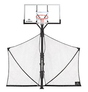 lot 4081 image: Silverback Basketball Yard Guard Defensive Net System Rebounder with Foldable Net and Arms into Pole , WhiteBlack, Large