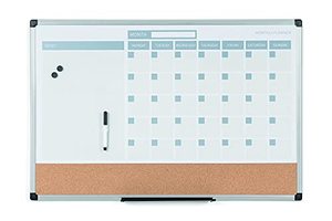 lot 5119 image: MasterVision MB0707186P Planning Board 3-in-1 Calendar Dry Erase, 24 x 36 with Aluminum Color Frame , White