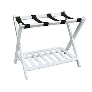 lot 5126 image: Casual Home Shelf-White Luggage Rack, 28 Wide