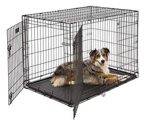 lot 5132 image: Large Dog Crate 1542DDUMidWest ICrate Double Door Folding Metal Dog Crate Large Dog, Black, 42-Inch w Divider