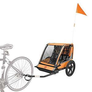lot 5145 image: Allen Sports Hi-Viz 2-Child Bicycle Trailer, Model ET2-O, Orange