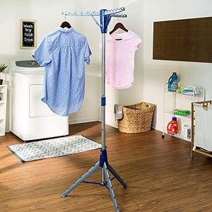 lot 5168 image: Honey-Can-Do Tripod Clothes Drying Rack, Blue
