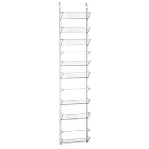 lot 5176 image: Home-Complete Door Hanging Wall Mount Rack to add Closet or Pantry Shelves �� Kitchen Organization and Storage, White