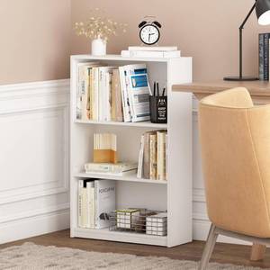 lot 5189 image: Furinno JAYA Simple Home 3-Tier Adjustable Shelf Bookcase, White