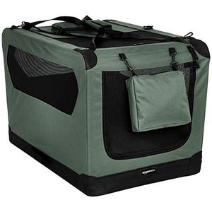 lot 5193 image: Amazon Basics Folding Portable Soft Pet Dog Crate Carrier Kennel - 36 x 24 x 24 Inches, Grey