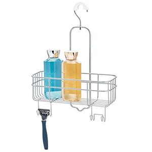 lot 5199 image: iDesign 59216 Euro Metal Hanging Bathroom Shower Caddy with Swivel Hook, Extra Space for Shampoo, Conditioner, Soap, Razors, Loofahs, Towels, 11 x 4.5 x 14.86, Silver