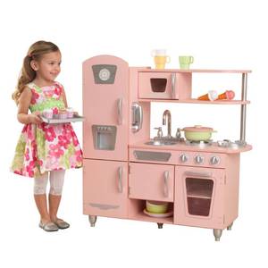 lot 6112 image: KidKraft Vintage Wooden Play Kitchen in Pink