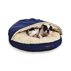 lot 6114 image: Amazon Basics Pet Cave Bed, Large, Blue