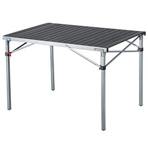 lot 6127 image: KingCamp Lightweight Aluminum Alloy Folding Table,Portable Strong Stable Roll up Table for 4-6 Person for PicnicCampingBarbecueBackyard Party(Silver Black