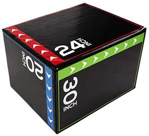 lot 6171 image: BalanceFrom 3 in 1 20 Inch 24 Inch 30 Inch Foam Plyometric Box Jumping Exercise (Regular, 16 Pounds)