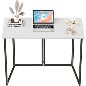 lot 6173 image: Cubiker 40 Folding Computer Desk,Small Home Office Laptop Work Desk,Study Writing Table,No-Assembly,Foldable and Portable Design,White