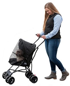 lot 6182 image: Pet Gear Travel Lite Pet Stroller for Cats and Dogs up to 15-pounds, Black Onyx (TL8150BLACK)