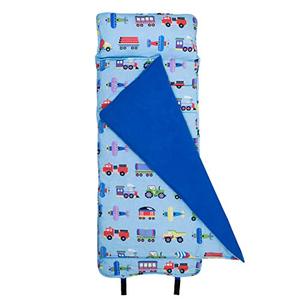 lot 6190 image: Wildkin Original Nap Mat with Pillow for Toddler Boys and Girls,Ideal for Daycare and Preschool,Measures 50 x 1.5 x 20 Inches,Moms Choice Award Winner,BPA-Free,Olive Kids(Trains, Planes and Trucks)