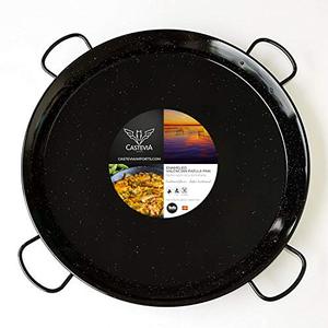 lot 6197 image: Paella Pan Enamelled Carbon Steel 32Inches  80cm  up to 40 Servings  4 handles (Nonstick)