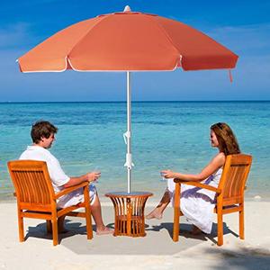 lot 26145 image: MEWAY 7.5ft Beach Umbrella with Sand Anchor & Tilt Mechanism, Portable UV 50 Protection, Outdoor Sunshade Umbrella with Carry Bag, for Garden Beach Outdoor