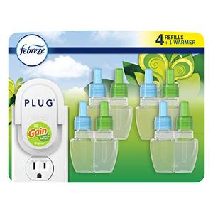 lot 26151 image: Febreze Plug in Air Fresheners, Gain Original Scent, Odor Eliminator for Strong Odor, 1 Warmer  4 Oil Refills