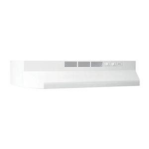 lot 26186 image: Broan-NuTone 413001 Non-Ducted Ductless Range Hood with Lights Exhaust Fan for Under Cabinet, 30-Inch, White