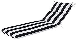 lot 36346 image: Pillow Perfect OutdoorIndoor Cabana Stripe Chaise Lounge Cushion, 1 Count (Pack of 1), Black
