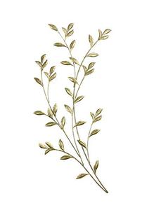 lot 36354 image: Fetco Saba Gold Leafy Boughs Wall Art, metallic