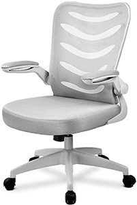 lot 36372 image: ComHoma Ergonomic Desk Chair Office Task Chair Mesh Computer Chair with Flip Up Arms Lumbar Support Swivel Adjustable Mid Back for Conference Home Office Gray