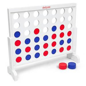 lot 36383 image: GoSports - 4 in a Row Wooden Outdoor Backyard Lawn Game with Case
