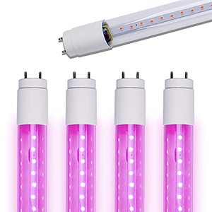 lot 36388 image: 4- Pack T8 LED Grow Light Tube for Plants, 18 Watts, 4FT, Full Spectrum, Ballast Bypass,Grow Lights for Indoor Plant, Greenhouse, Plant Grow Shelf