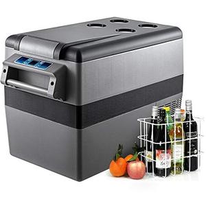 lot 36421 image: VBENLEM 45L Portable Refrigerator 48 Quart Compact RV Fridge 1224V DC & 110-240V AC Vehicle Car Truck Boat Mini Electric Freezer for Driving Travel Fishing Outdoor and Home Use-4°F-50°F, Black