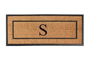 lot 36424 image: A1 Home Collections A1HOME200127-S Paisley Rubber & Coir Floral Monogrammed Doormat, S, Molded Border 24 X 57