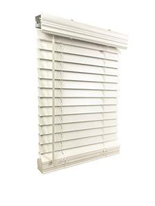 lot 36449 image: US Window And Floor 2 Faux Wood 34.625 W x 84 H, Inside Mount Cordless Window Blinds, 34.625 x 84, Smooth White