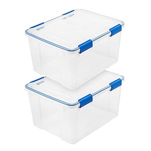 lot 36456 image: IRIS USA 44 Quart Weathertight Plastic Storage Bin Tote Organizing Container with Durable Lid and Seal and Secure Latching Buckles