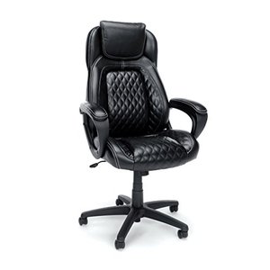 lot 36460 image: OFM ESS Collection Racing Style SofThread Leather High Back Office Chair, in Black (ESS-6060)