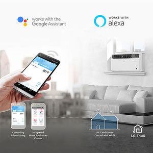 lot 1893 image: LG - Energy Star 9,500 BTU 115V Dual Inverter Window Air Conditioner with Wi-Fi Control - White -Retail $469.00