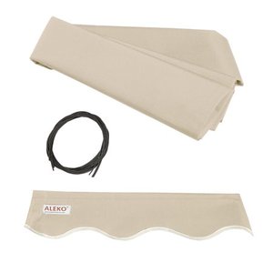 lot 1900 image: ALEKO 13x10 Retractable Awning Fabric Replacement, Ivory Color -Retail $119.89