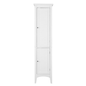 lot 1903 image: Slone Two Door Shuttered Linen Cabinet White - Elegant Home Fashion Retail $149.99