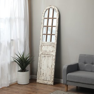 lot 1904 image: Luxen Home WHIF775 Wood Window Mirror Farmhouse Door Wall Decor Retail $144.99