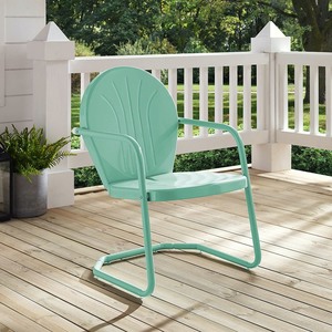 lot 1913 image: Crosley Griffith Metal Chair Aqua Retail $91.99