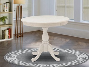 lot 1914 image: PARTIAL TABLE TOP ONLY -East West Furniture Dublin Round Table with 2 Drop Leaves -Retail $201.99