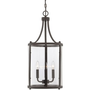 lot 1923 image: Savoy House Penrose 3 Light Small Foyer Lantern in English Bronze -Retail $302.99