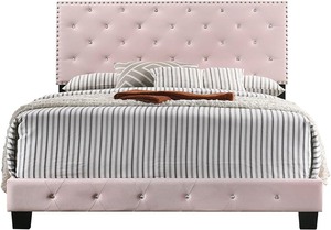 lot 1929 image: Glory Furniture Queen Glory Pink Headboard and Frame Retail $288.92